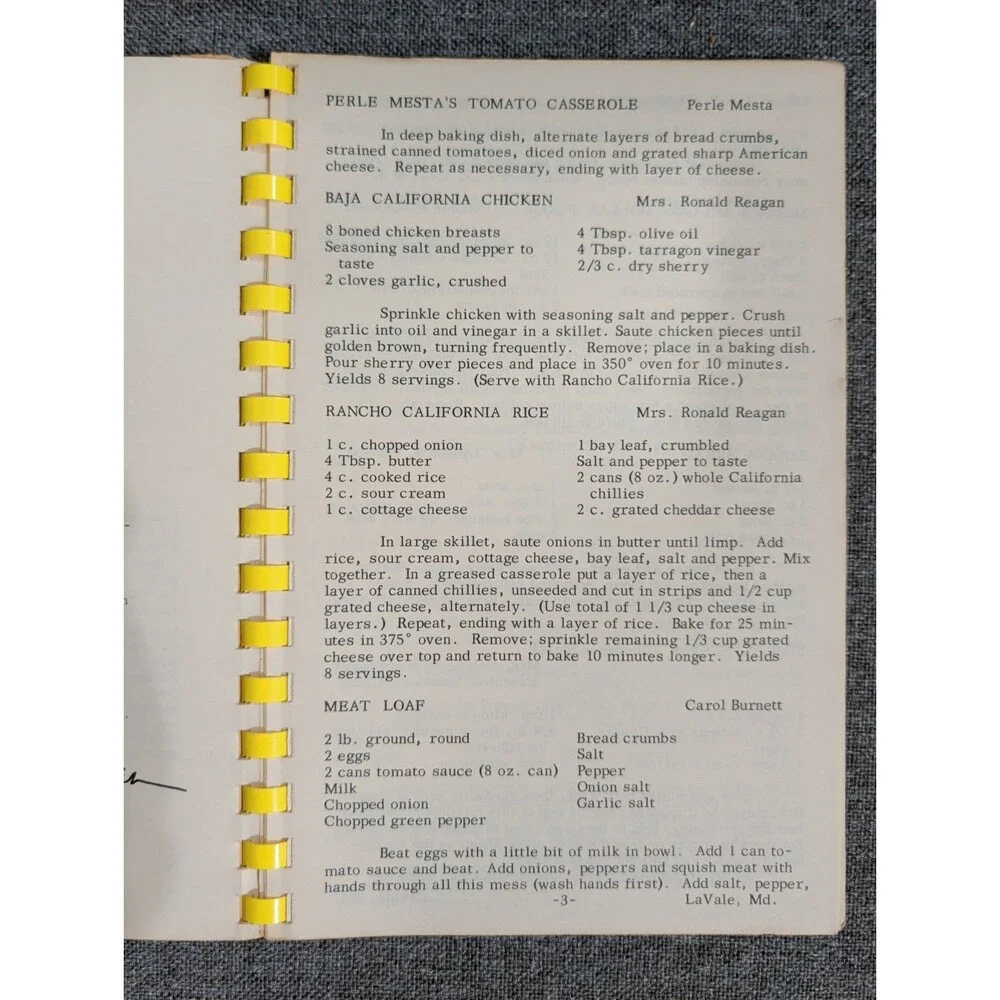 Very Rare Favorite Recipes Of Famous Women 1971 LaVale MD First Ladies Cookbook